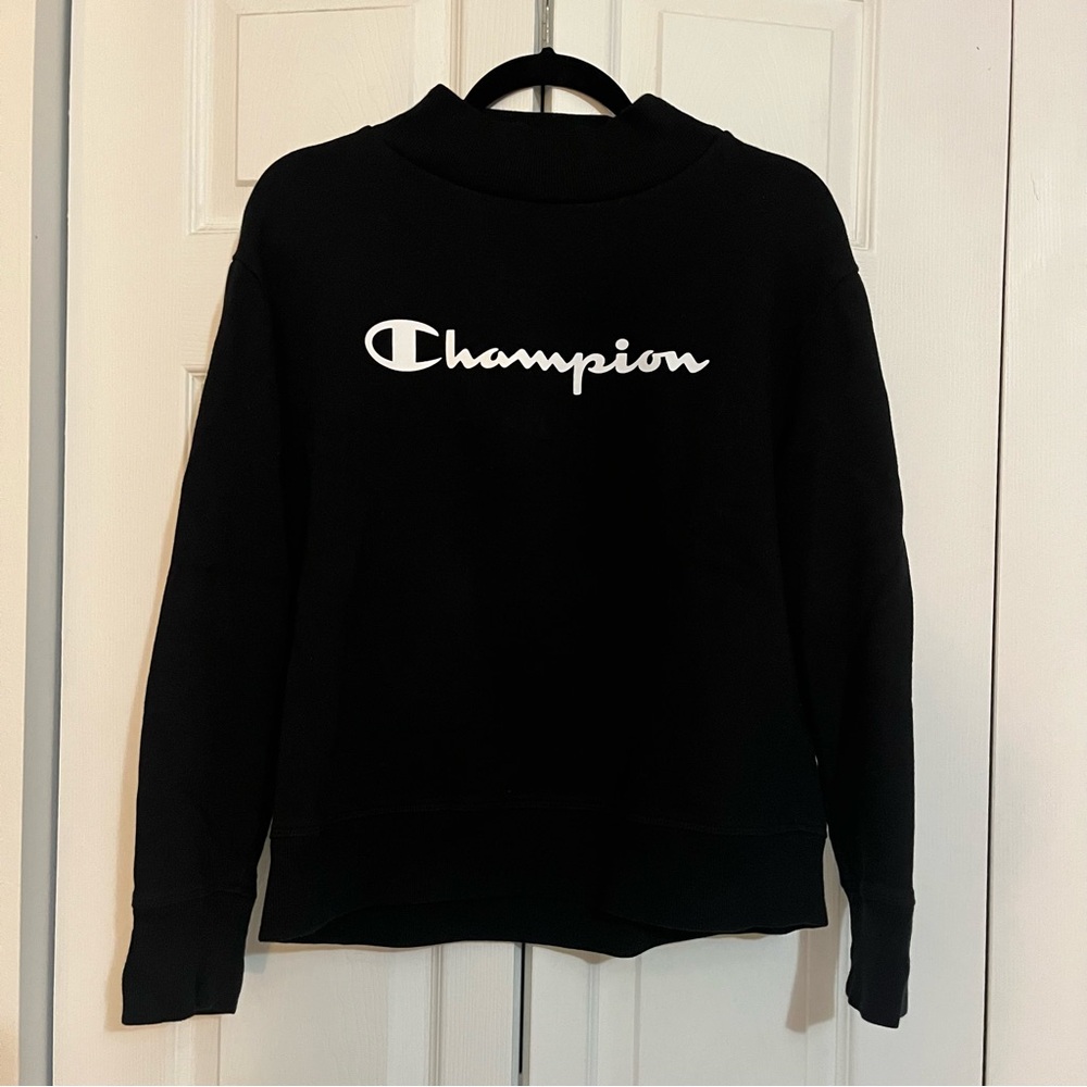 Champion High Neck Black Sweatshirt